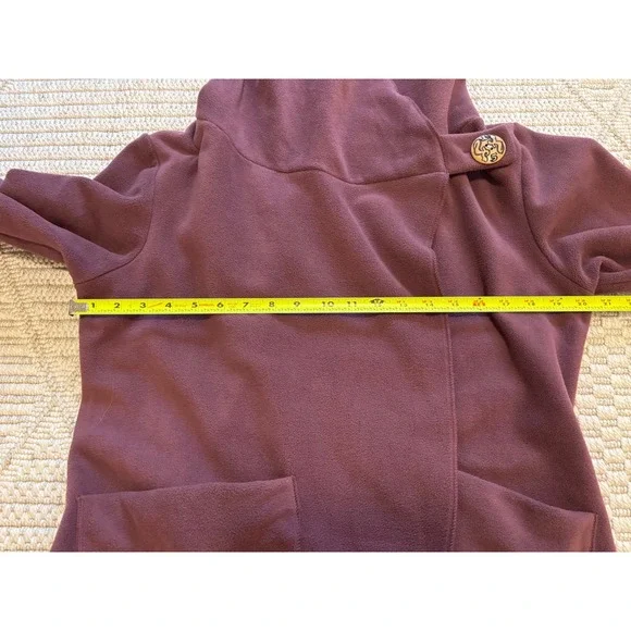 Zig Zag Asian Collection Purple Fleece Hooded Wrap Jacket Women's Medium Nepal - Picture 12 of 14